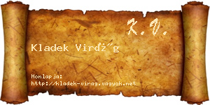 Kladek Virág névjegykártya